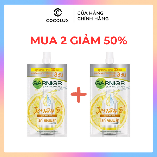 Serum Garnier Bright Complete Anti-Acnes Booster Giảm Mụn Mờ Thâm 7.5ml