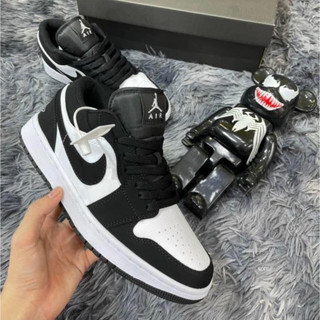 Giày jordan cổ thấp , giày jordan 1 low panda da lôn cổ thấp 2 màu đen trắng cực hotrend basic dễ phối đồ