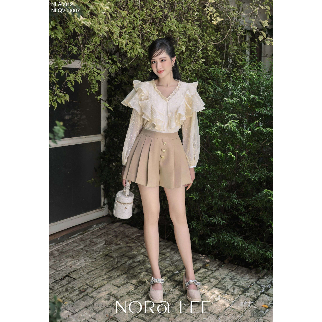 NORALEE - Quần váy xếp ly phối 3 nút Hannie Skort - NLQV00007