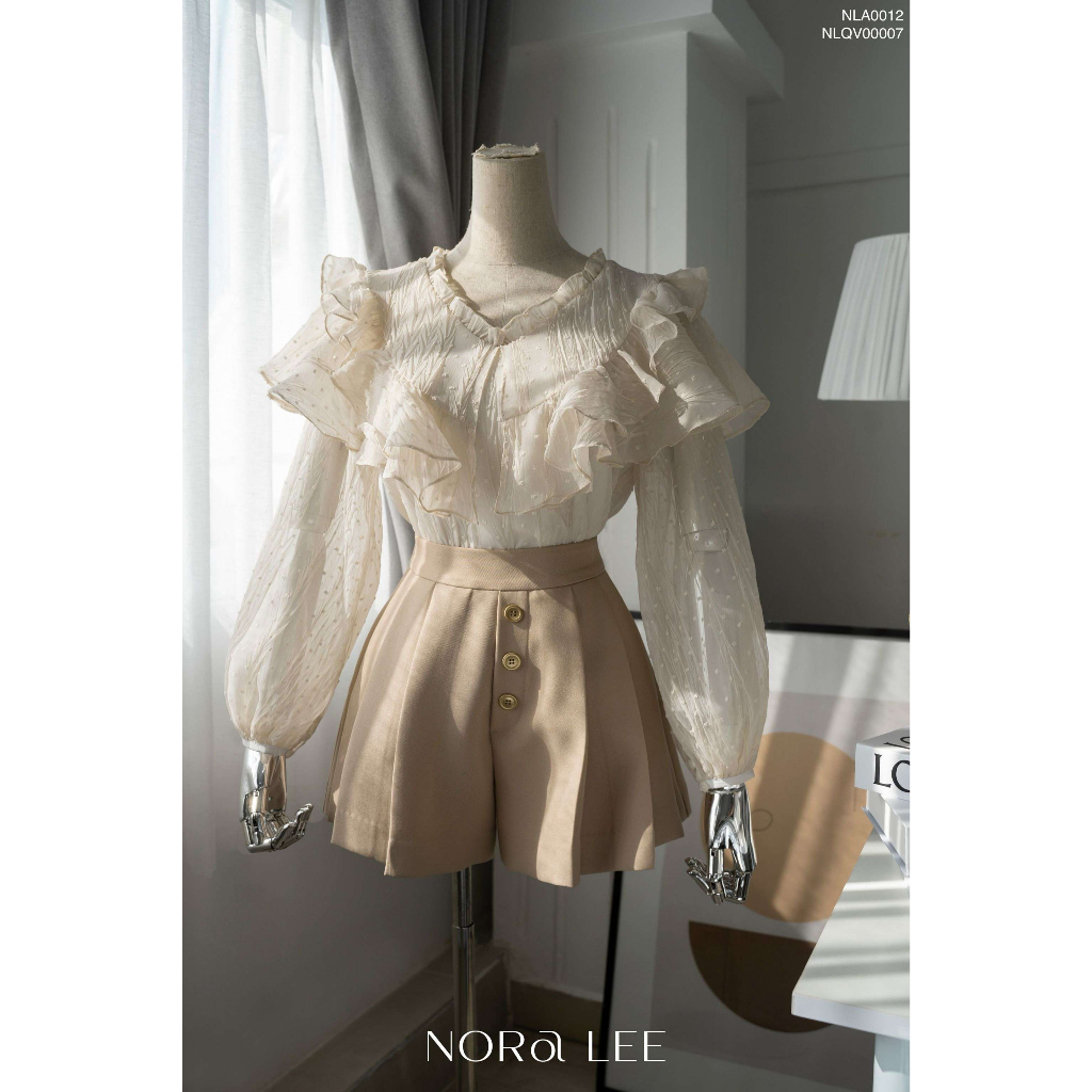 NORALEE - Quần váy xếp ly phối 3 nút Hannie Skort - NLQV00007