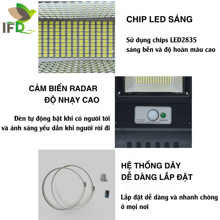Đèn Đường Liền Thể Năng Lượng Mặt Trời 200W AIFANDA | CHÍNH HÃNG BẢO HÀNH 2 NĂM
