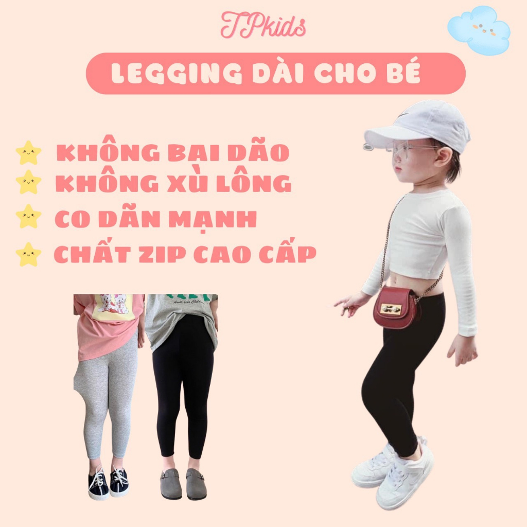 Quần legging dài bé gái vải zip,quần legging vải co dãn mạnh,siêu mềm, TP KIDS,[M461]