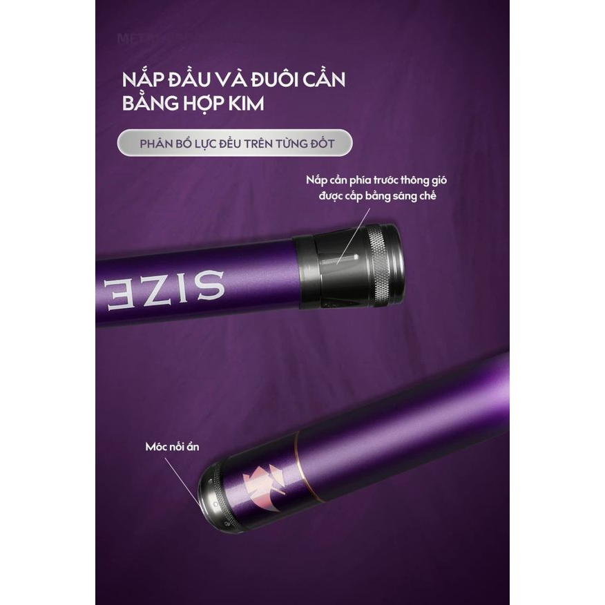 Cần Sakura tím 4H-cần siêu nhẹ, siêu rẻ, thiết kế hoa mỹ bắt mắt