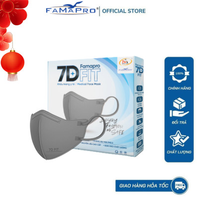 Famapro 7D FIT Khẩu trang cao cấp  5 lớp (10 cái/ hộp)