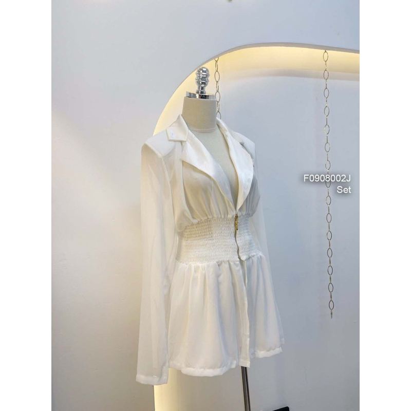 Set bộ áo sơ mi cổ vest tùng xòe phối quần short cá tính VIENS STORE