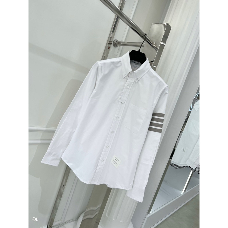 Áo sơ mi - Thom Browne - TB oxford 4bar trắng kẻ đen