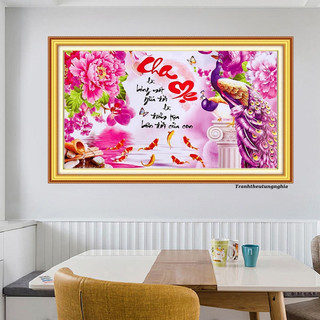 Tranh thêu chữ thập cha mẹ 75cm x 45cm