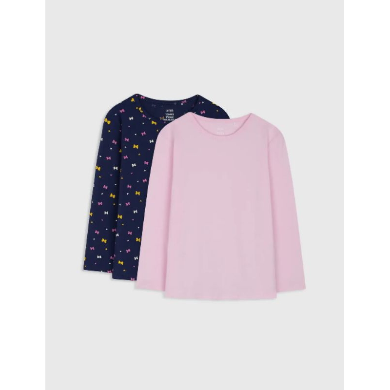 Pack 2 áo phông dài tay bé gái Canifa