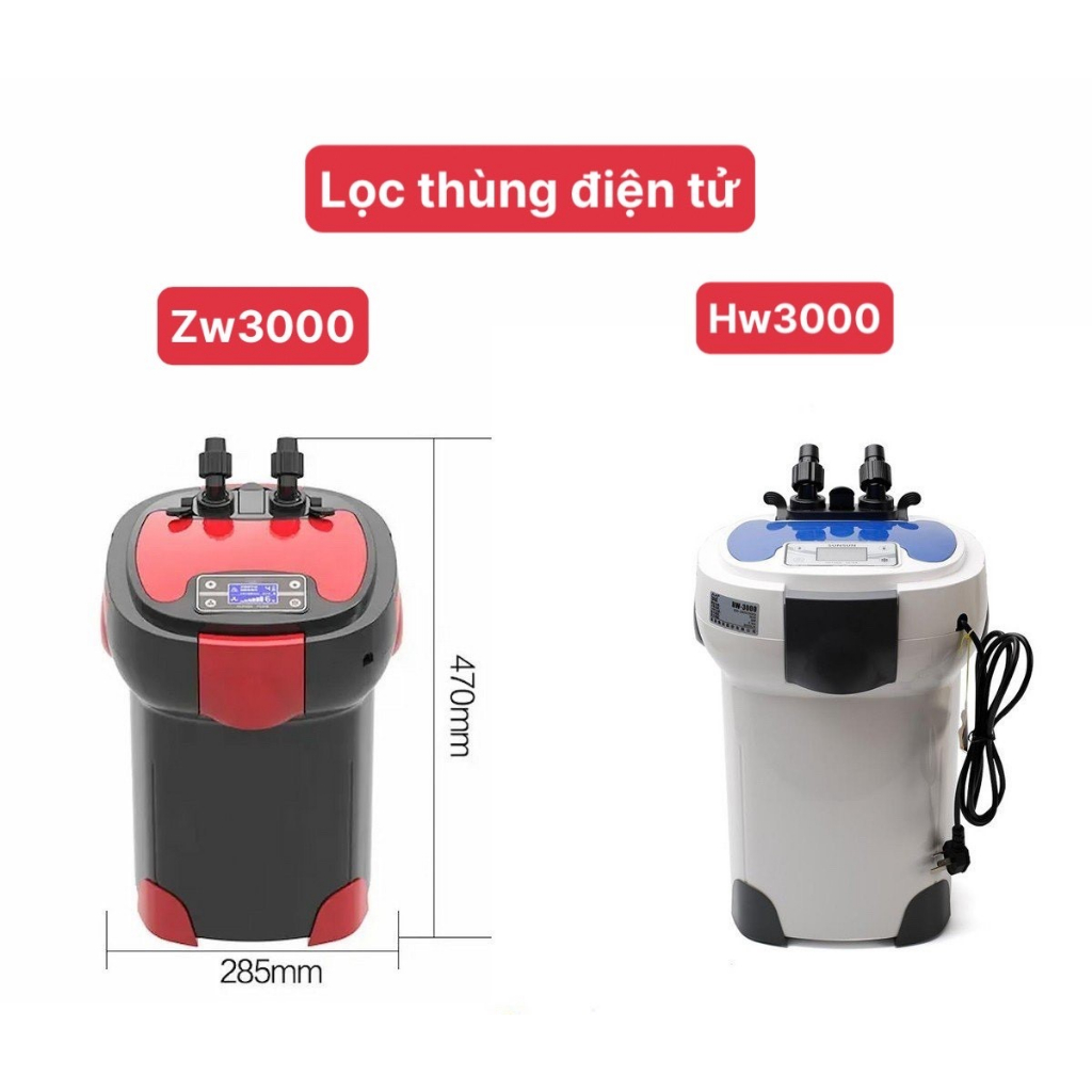 Lọc Thùng Điện Tử SunSun HW3000/ ZW3000 Có Tích Hợp Đèn UV Diệt Khuẩn