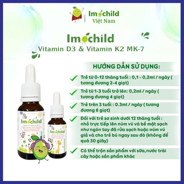 Vitamin D3 K2 MK7 và Canxi Sinh Học Calunik Giúp Bé Cao Lớn Vượt Trội - IMOCHILD