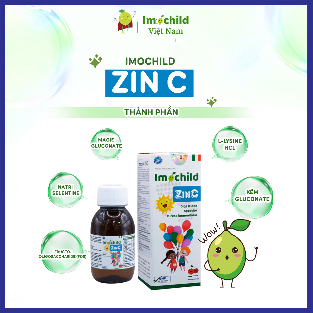 Kẽm Hữu Cơ Cho Bé Imochild ZinC Lọ 100ml - IMOCHILD Lọ 100ml