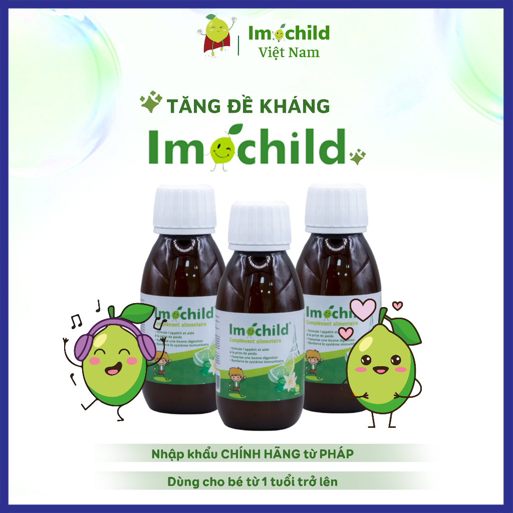 Siro Tăng Đề Kháng Imochild Cho Bé - Giúp Bé Đề Kháng Khỏe, Cải Thiện Biếng Ăn - IMOCHILD Lọ 125ml