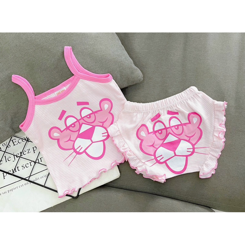 Đồ bộ bé gái 2 hai dây hoạt hình 3D dễ thương