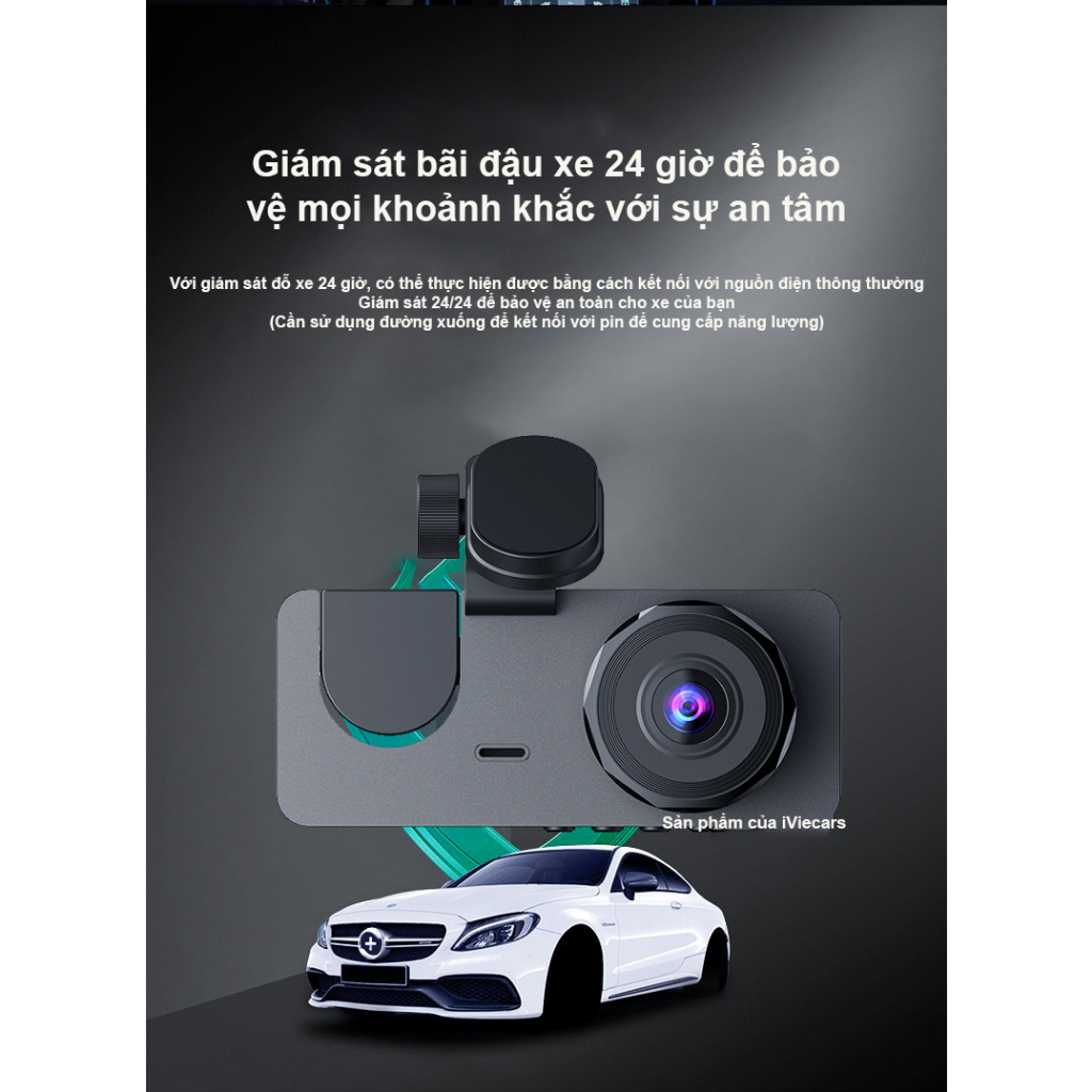 Camera hành trình ô tô New Taxi 3 mắt hình ảnh đảo chiều ghi hình tốc độ cao full HD 1080p hồng ngoại siêu nét