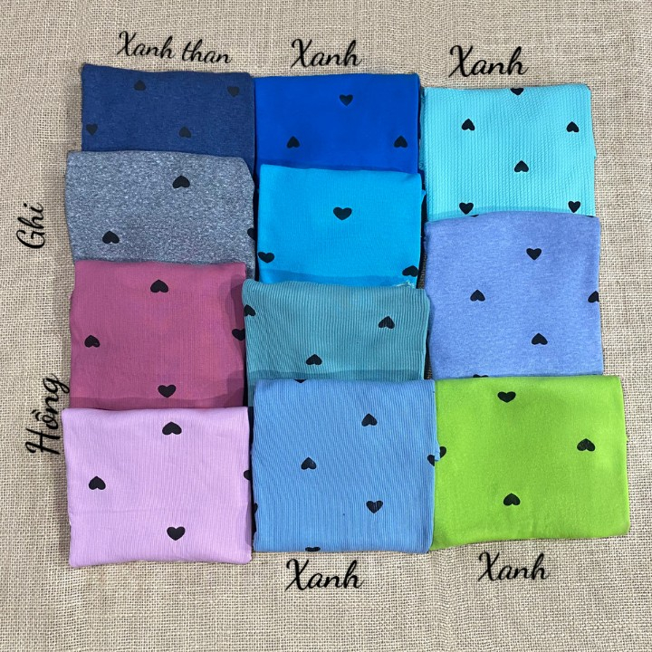 Áo dài tay cho bé gái chất cotton len hình Tim QATE139 TB365 TB381 TB388