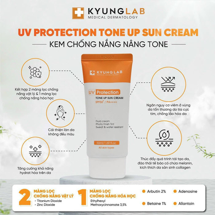 Kem chống nắng nâng tone KyungLab Tone Up Sun Cream SPF50+ PA++++ 50ml