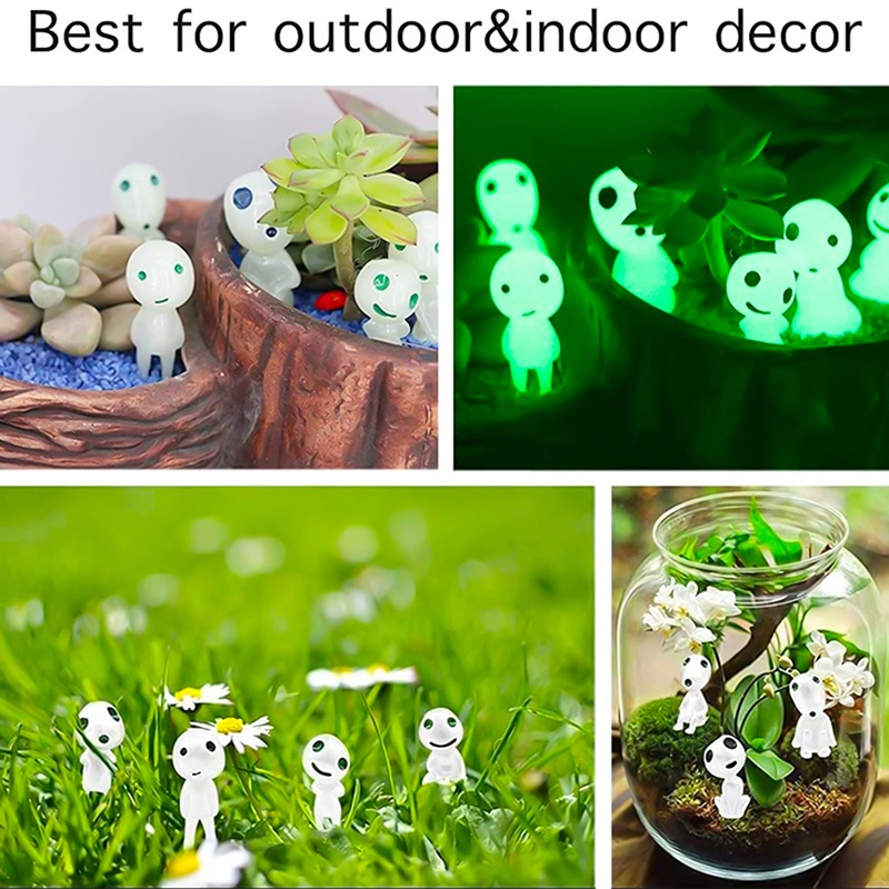COMBO 10 thần cây Mononoke dạ quang phát sáng trang trí bể terrarium, sen đá, tiểu cảnh ,decor trưng bày phát quang