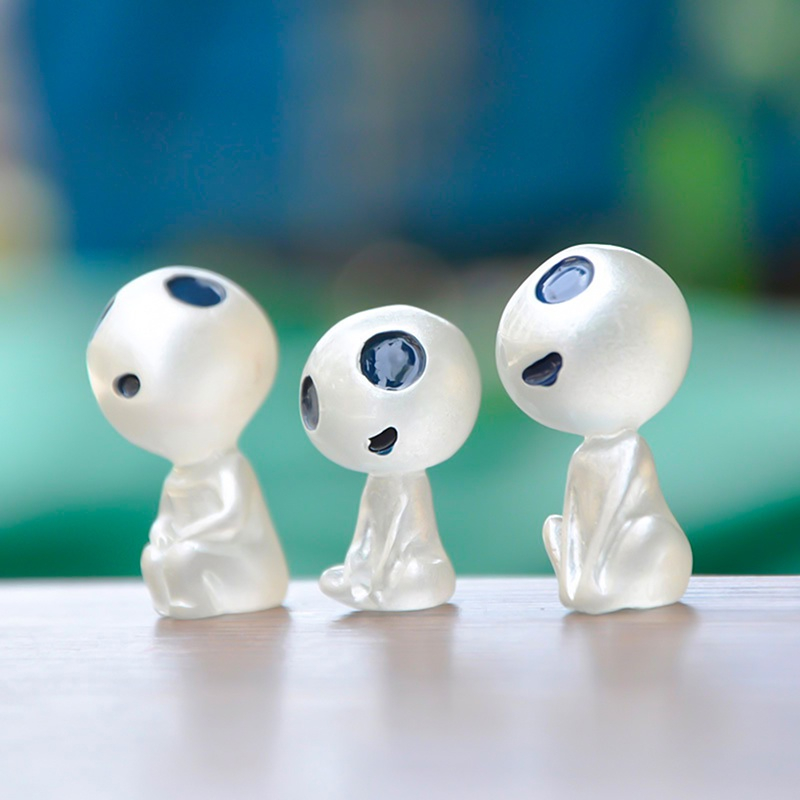 COMBO 10 thần cây Mononoke dạ quang phát sáng trang trí bể terrarium, sen đá, tiểu cảnh ,decor trưng bày phát quang