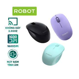 Chuột Không Dây 2.4GHz ROBOT M210S Chuột Tĩnh Âm Tặng Kèm Pin Phù Hợp Cho PC/Laptop