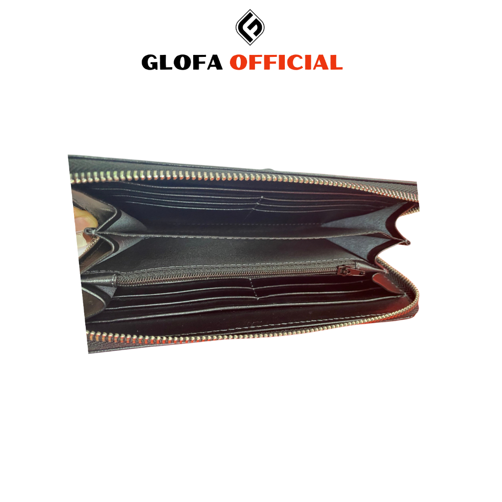 Ví Da Bò Nam Cầm Tay Cao Cấp GLOFA - V05, Da Bò Thật Bảo Hành 12 Tháng