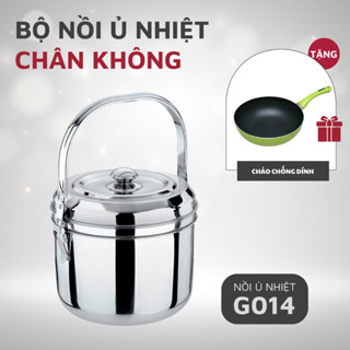 Nồi Ủ Nhiệt Chân Không Inox Dung Tích 5.5L Nồi Ủ Đa Năng Giữ Nóng Thức Ăn Lên Đến 12 Giờ - TẶNG CHẢO CHỐNG DÍNH