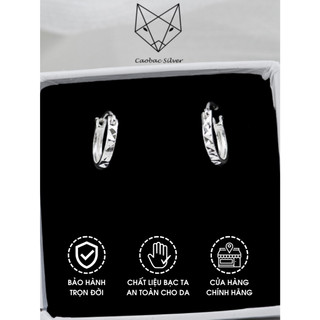 Khuyên Tai Bạc Ta Caobac Silver Unisex Dáng Tròn Phay Basic