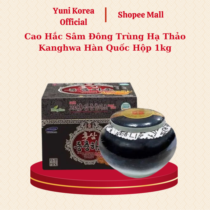 Cao Hắc Sâm Đông Trùng Hạ Thảo Kanghwa Hàn Quốc Hộp 1kg, Tăng Cường Hệ Miễn Dịch Nâng Cao Sức Khỏe