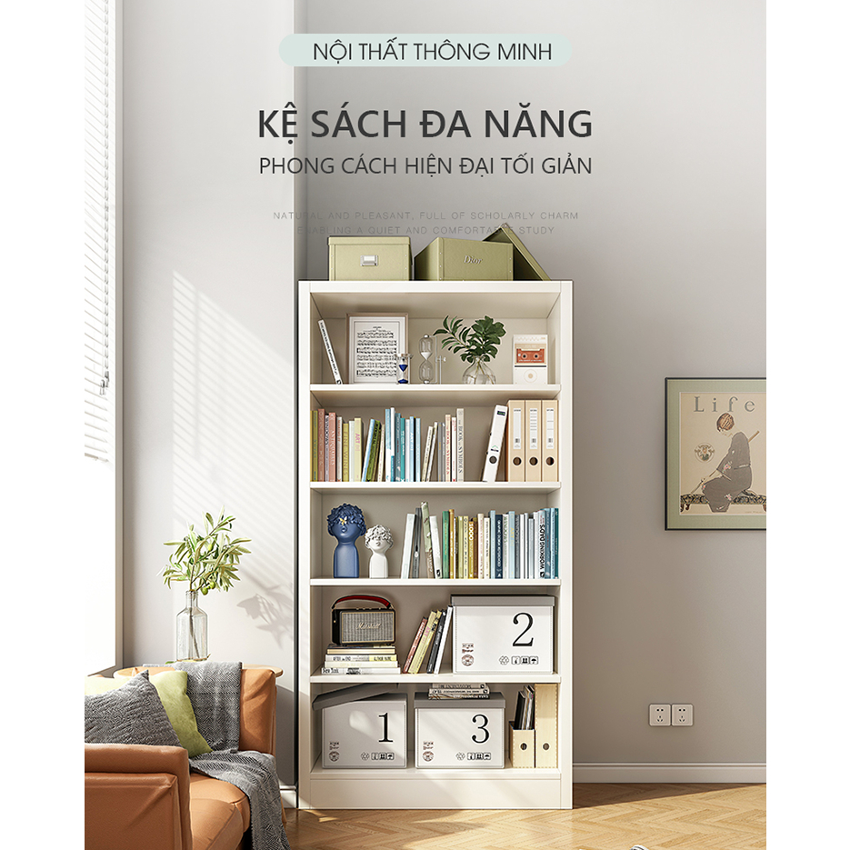 Kệ sách 5 tầng cao cấp gỗ MDF phủ melamin chống xước nhãn hiệu Larot - Lp250