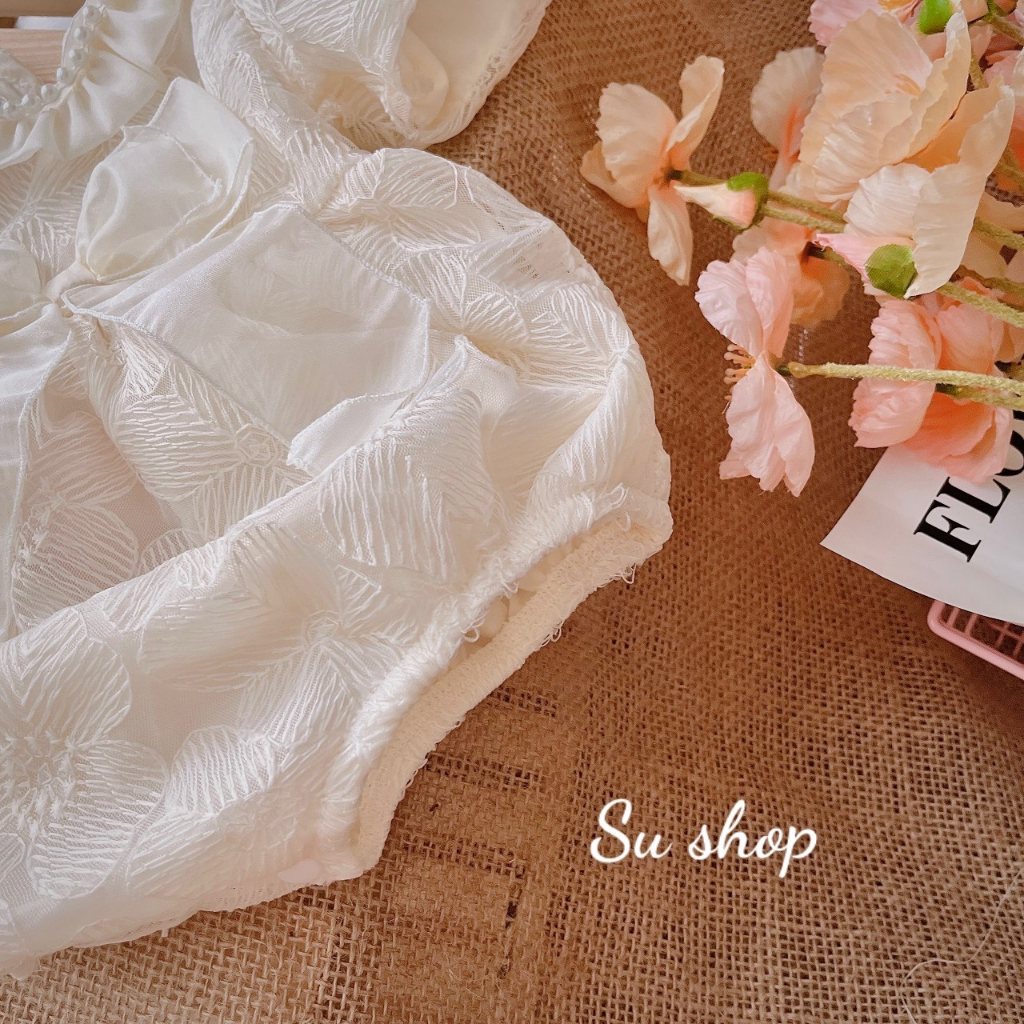 Body váy trắng bé gái dễ thương 🍓[𝐓𝐀̣̆𝐍𝐆 𝐊𝐄̀𝐌 turban🍓 Su Shop- body thiết kế sinh nhật thôi nôi cho bé