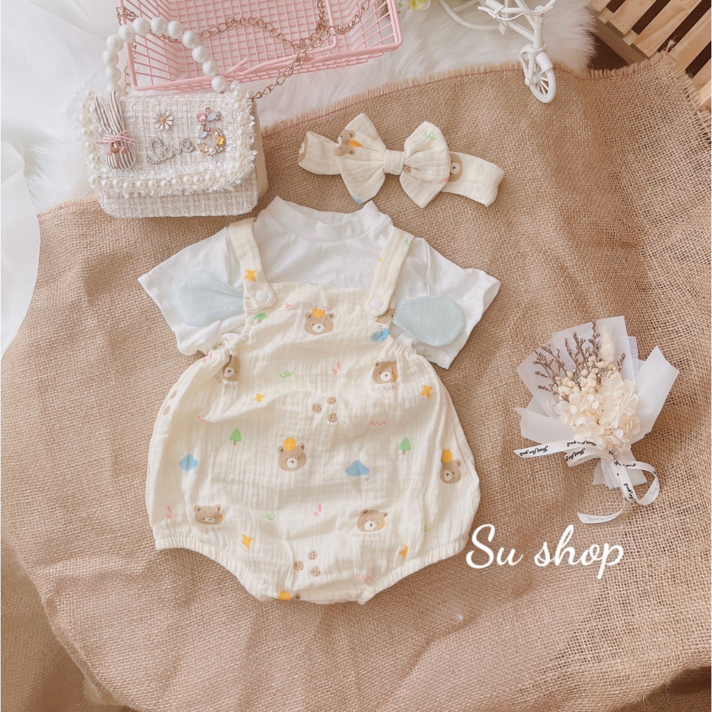 Set yếm rời ba chi tiết cho bé đầy tháng, thôi nôi, đi học, đi chơi...