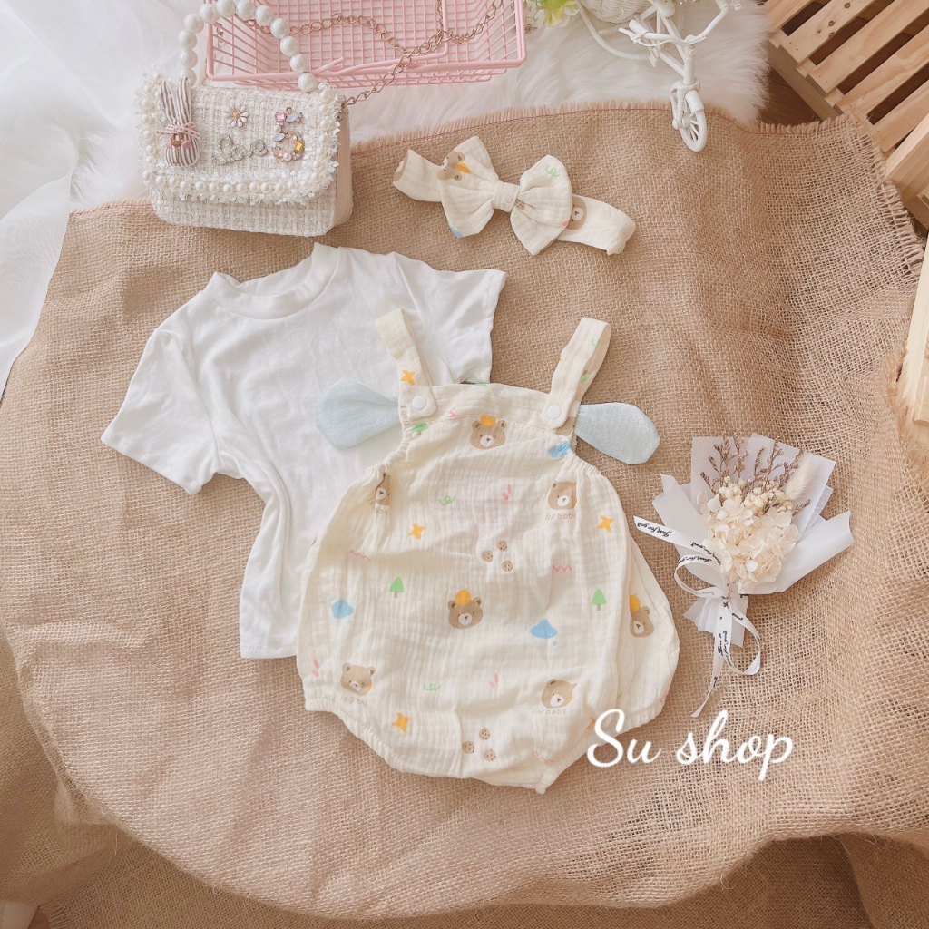 Set yếm rời ba chi tiết cho bé đầy tháng, thôi nôi, đi học, đi chơi...