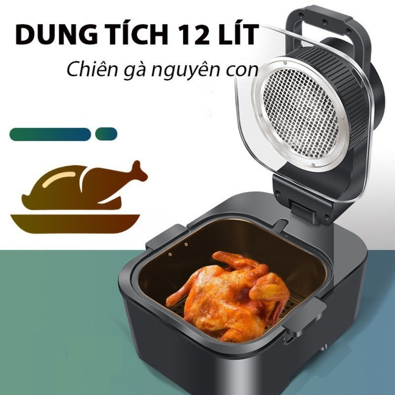 Nồi chiên không dầu KAW 12 lít, công suất 1500W, bảo hành 12 tháng