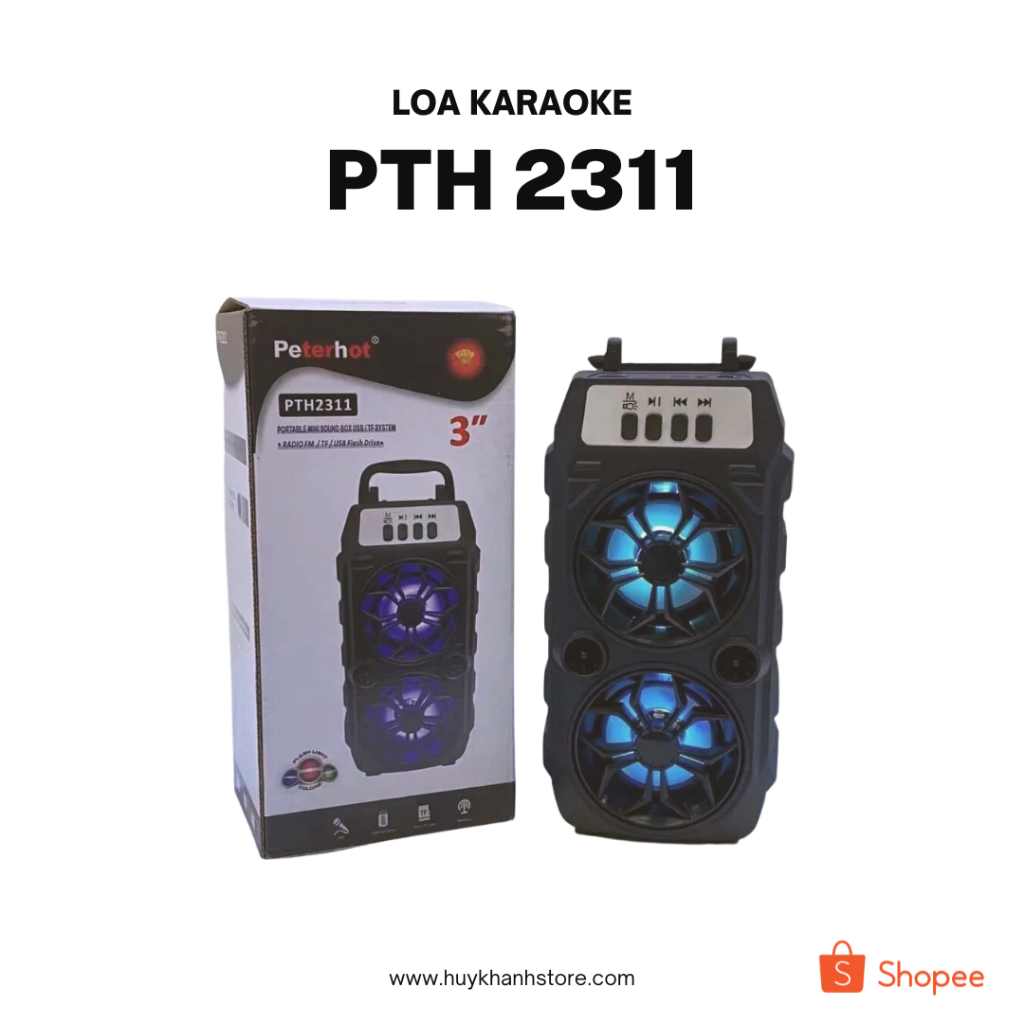 Loa Bluetooth Karaoke PTH 2311 Mini Có Mic