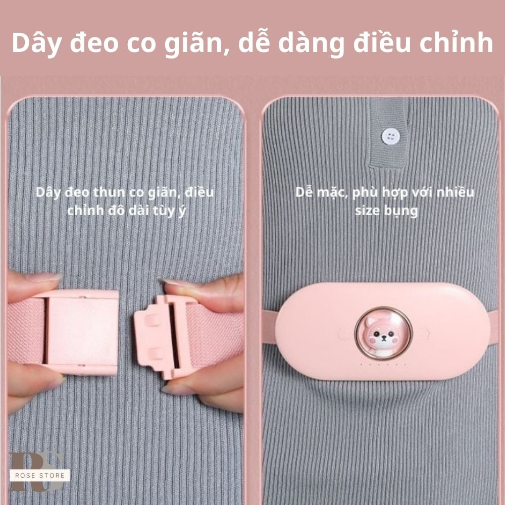 Đai massage bụng, massage lưng, máy mát xa chính hãng, cao cấp, máy massage bụng kinh 6 chế độ tùy chỉnh, đai đeo co dãn