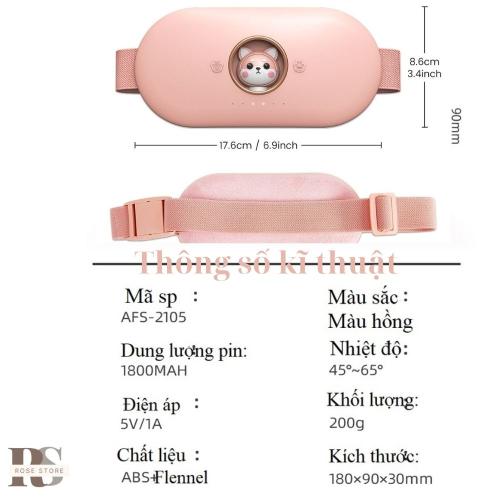 Đai massage bụng, massage lưng, máy mát xa chính hãng, cao cấp, máy massage bụng kinh 6 chế độ tùy chỉnh, đai đeo co dãn