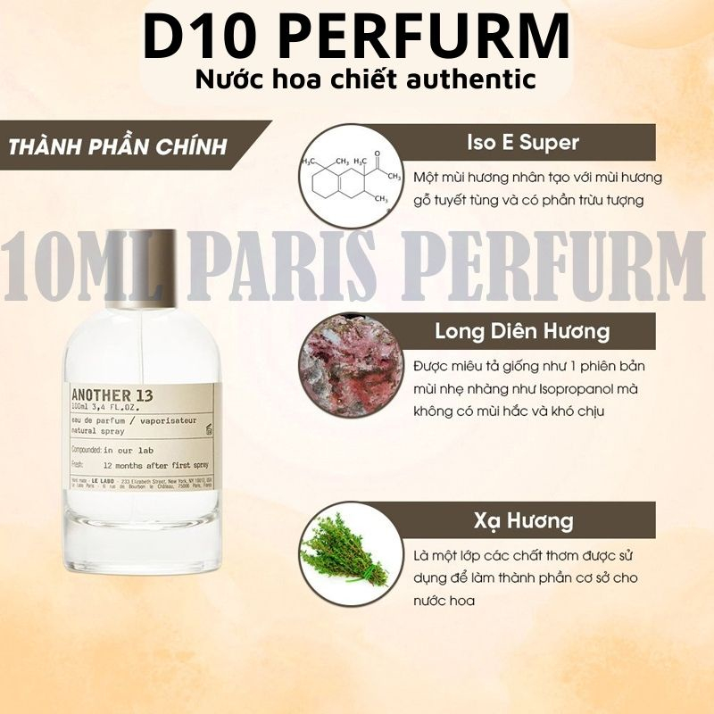 Another 13, 31, 33 Nước hoa Unisex chiết 10ml  Khám phá sự độc đáo và phong cách đa giới tính