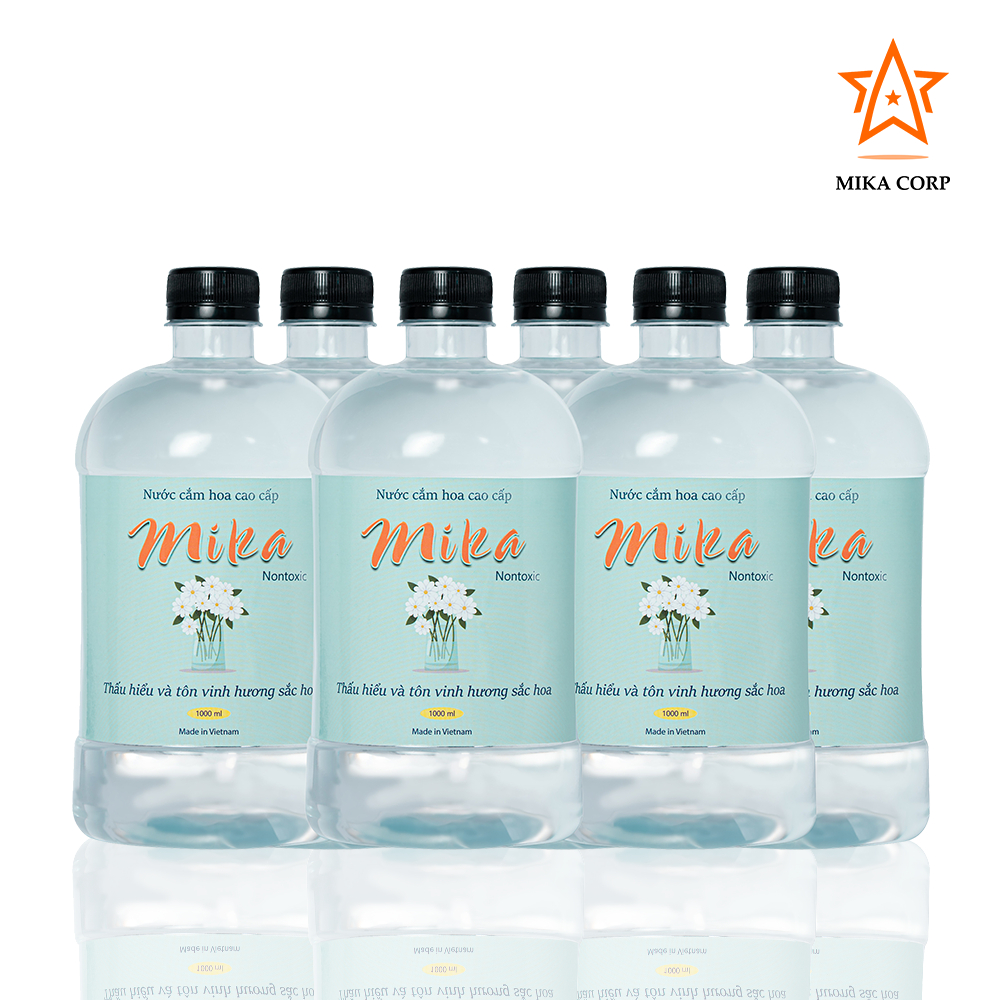Thùng 6 chai nước cắm hoa cao cấp Mika 1000ml