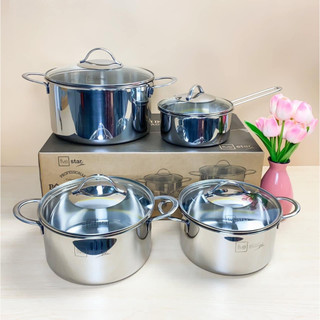 Bộ 4 nồi inox cao cấp 3 lớp đáy liền thân Fivestar FS08Cg plus