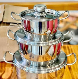 BỘ nồi inox thân cool nắp inox FIVESTAR 16/20/24cm HÀNG CHÍNH HÃNG BẢO HÀNH 5 NĂM