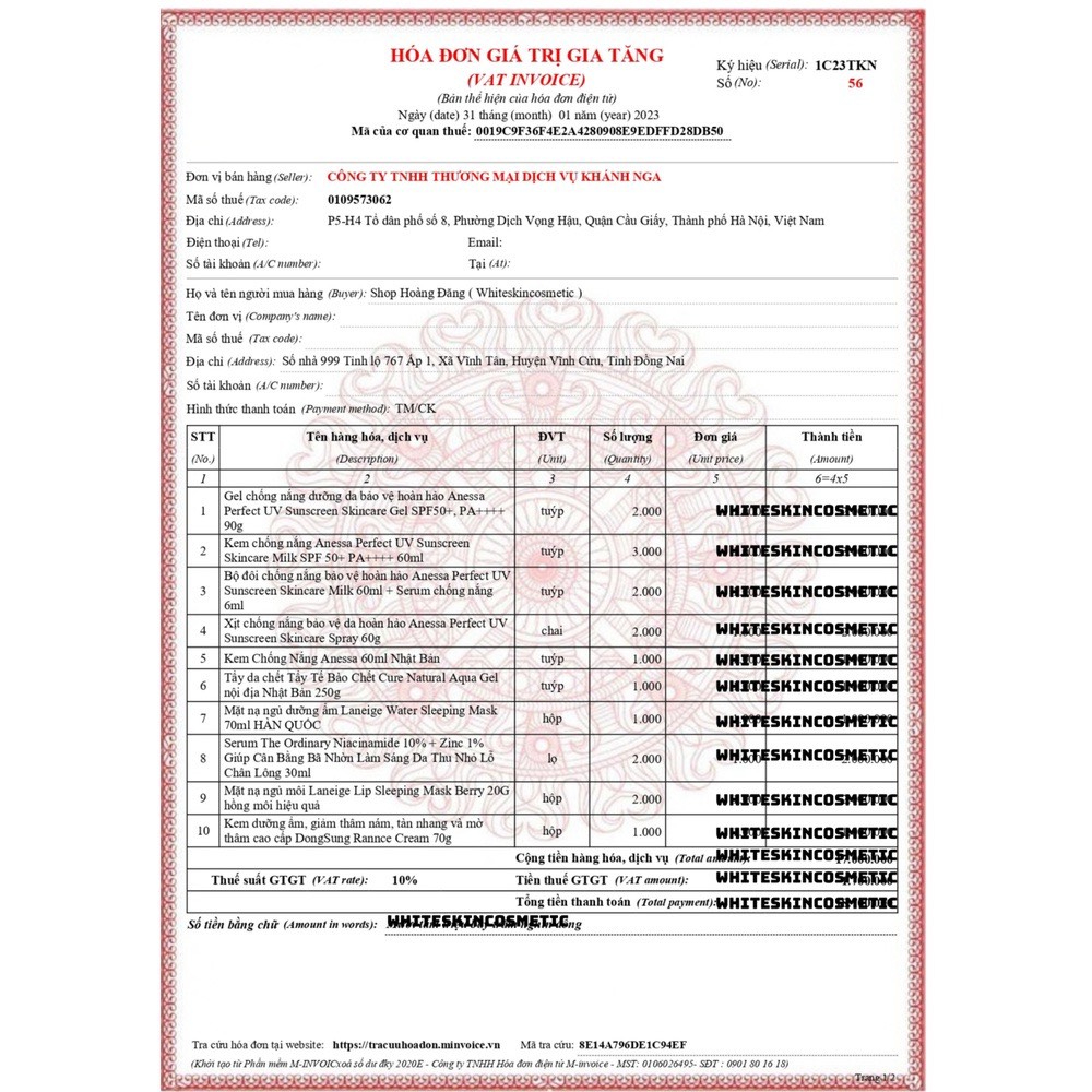 Kem chống nắng dưỡng da Anessa bảo vệ hoàn hảo Perfect UV Sunscreen Skincare Milk - SPF 50+, PA++++ - 20ml