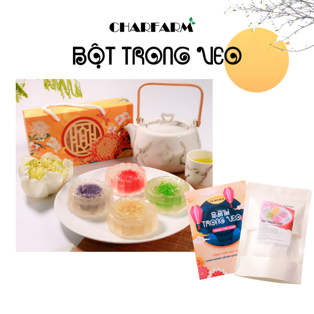 Set bột Trong veo làm bánh Charfarm 10 bánh