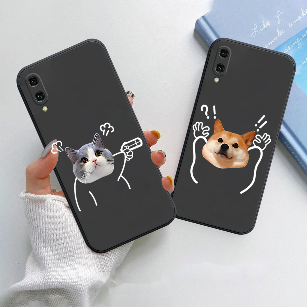 Ốp lưng Huawei Y7 Pro 2019, Y9 2019, Nova 3i silicon mềm bảo vệ camera hình cặp đôi dễ thương, mèo chó hoạt hình