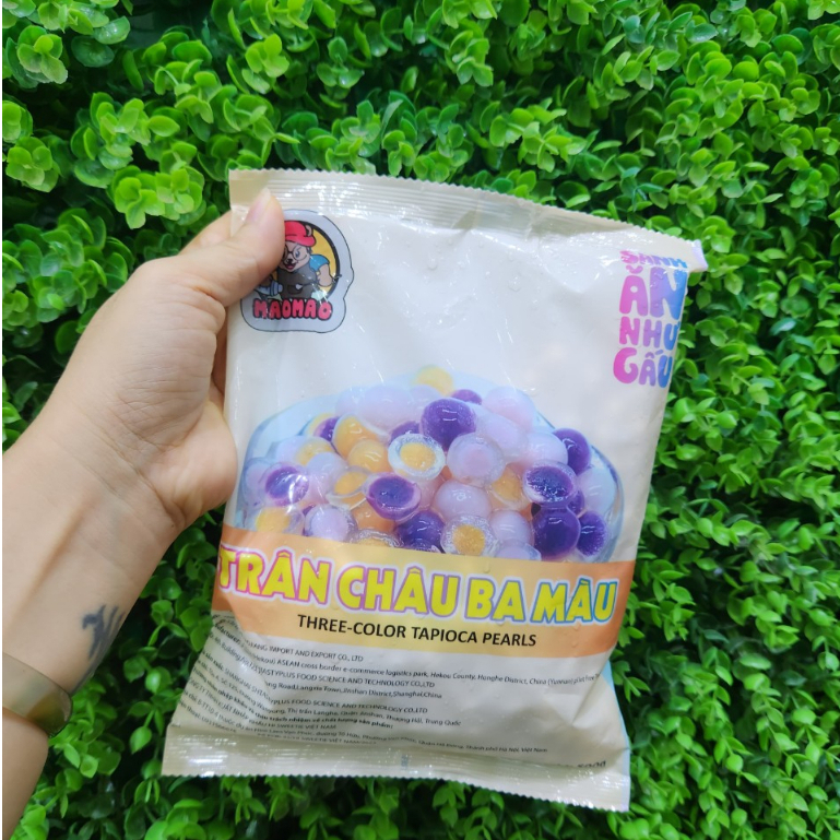 Trân Châu Ba Màu MAOMAO gói 500g NẤU NHANH 6 PHÚT - THƠM NGON, MỀM DẺO, TIỆN LỢI