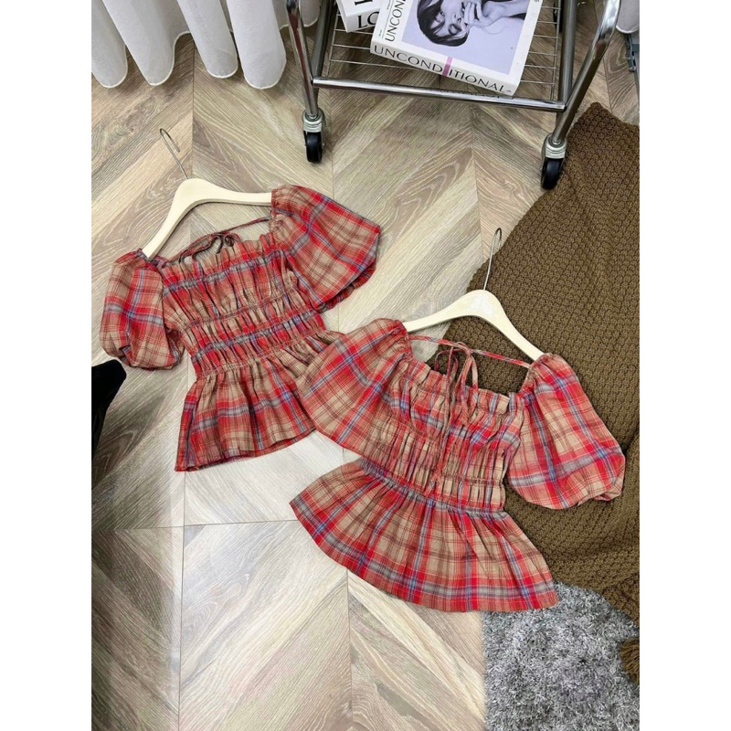 Áo sơ mi kiểu trễ vai dáng pelum cỡ lớn