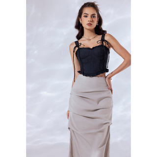 Áo croptop corset ôm dáng phối ren - fire top - goût de jun