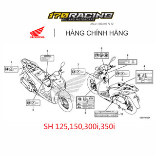 Tem chi tiết honda sh ý, sh 300i, sh 350i - hàng honda chính hãng