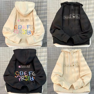 Áo Khoác Hoodie Form Rộng Unisex , Áo Nỉ Bông In Chữ ABC Màu Be 45-75kg