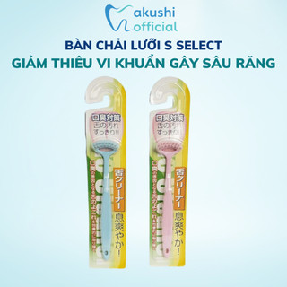 Bàn chải lưỡi Tongue Brush Pearlie White Nhật Bản giúp giảm thiểu vi khuẩn gây sâu săng, hôi miệng - Akushi
