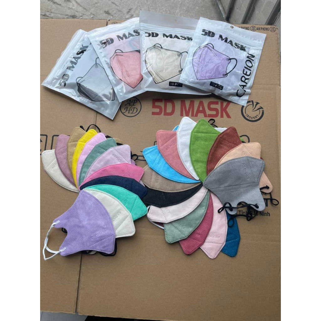 Khẩu Trang 5D Mask An Phong, KHÁNG KHUẨN,Chống Nắng,Chống Bụi,Chống Tia UV,Hàng Hottrend CAREION,Nhiều Màu