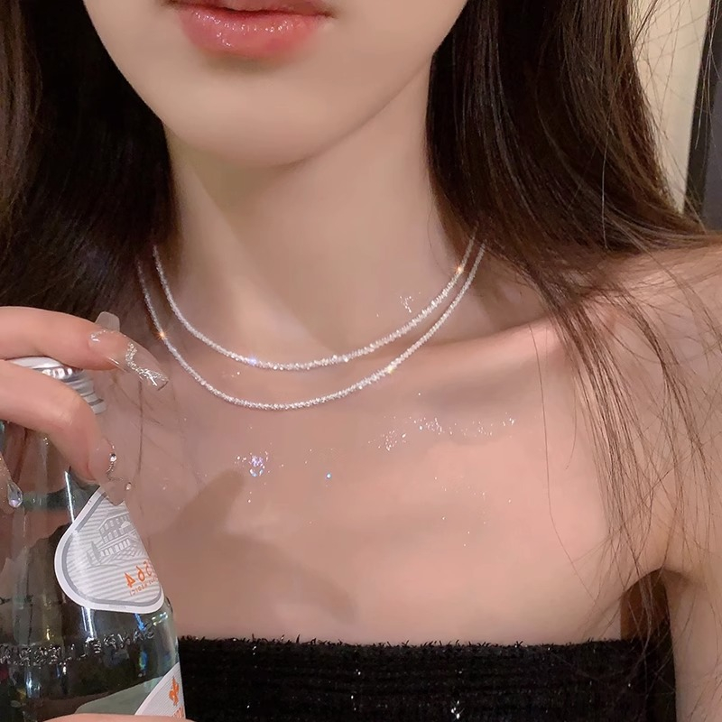 Dây chuyền bạc nữ 925 dạng xoắn bông xù lấp lánh phong cách Hàn Quốc - DB2776 - Bảo Ngọc Jewelry